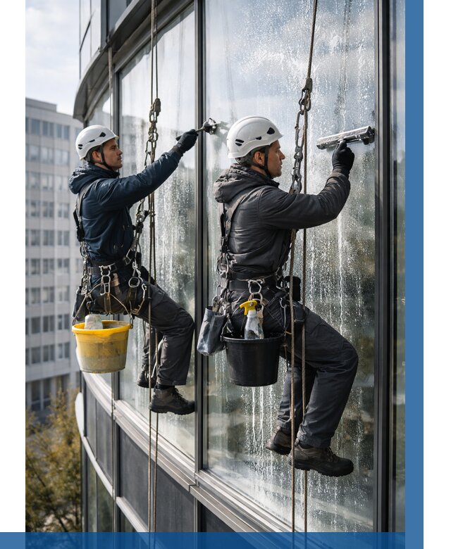 Мойка панорамных окон в Кыштыме от 364 р. заказать у ВЫСОТНИК-Кшт