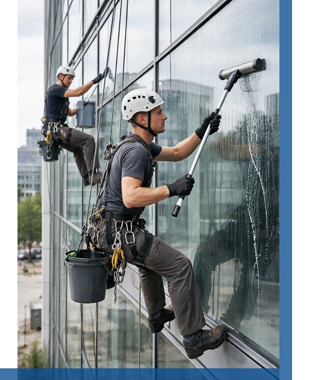 Мойка витражей альпинистами в Кыштыме от 727 р. под ключ|ВЫСОТНИК-Кшт