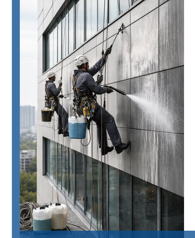 Профессиональная мойка вентилируемых фасадов в Кыштыме