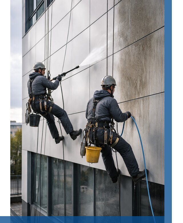 Мойка фасада из композита в Кыштыме по цене от 312 р. | ВЫСОТНИК-Кшт