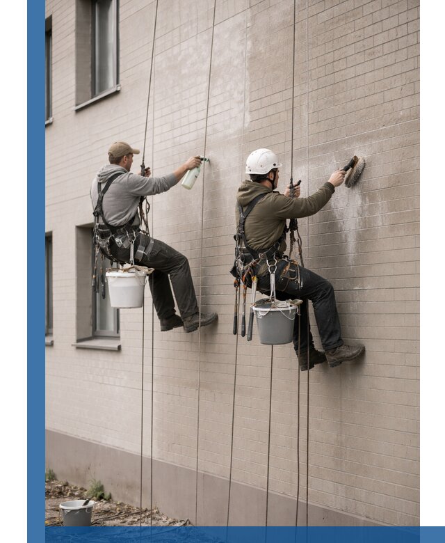 Удаление высолов с фасада зданий в Кыштыме без повреждений и следов
