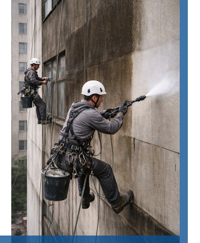 Очистка фасада от копоти в Кыштыме от 260 р. | ВЫСОТНИК-Кшт