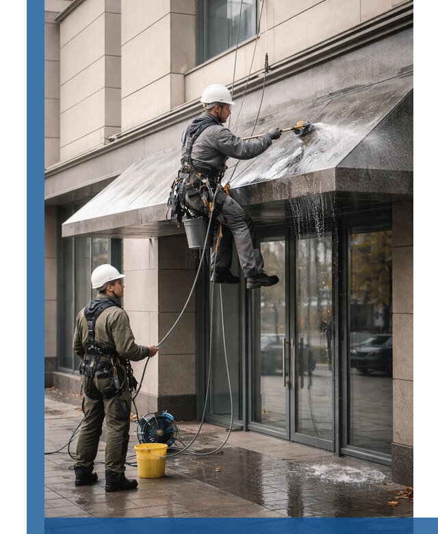 Профессиональная мойка козырьков и навесов в Кыштыме