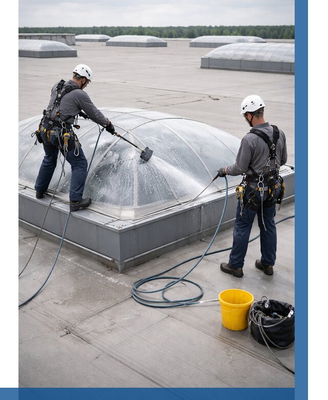 Мойка зенитных фонарей в Кыштыме, заказать от 4674 р. | ВЫСОТНИК-Кшт