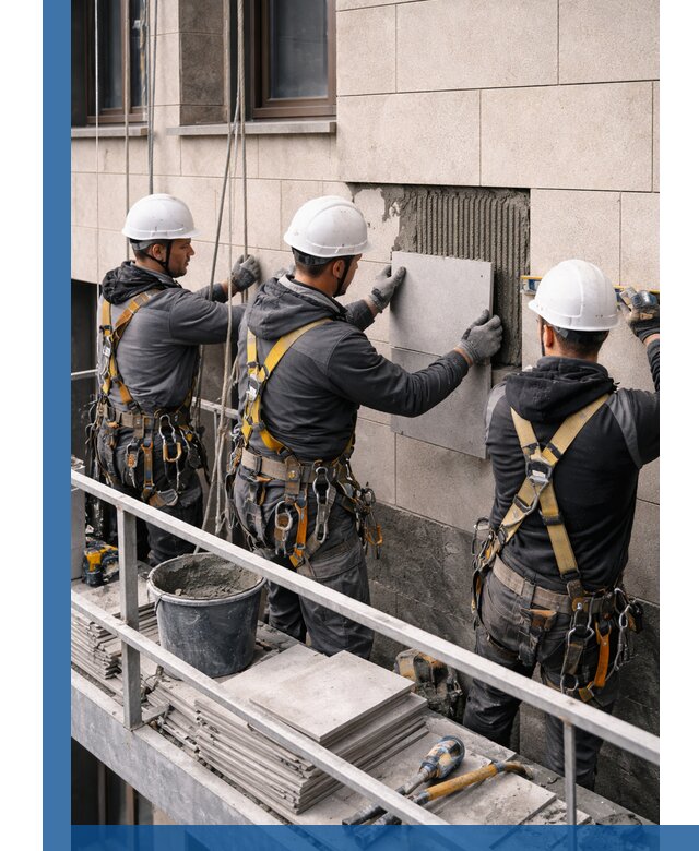 Ремонт облицовки фасада плиткой в Кыштыме с гарантией