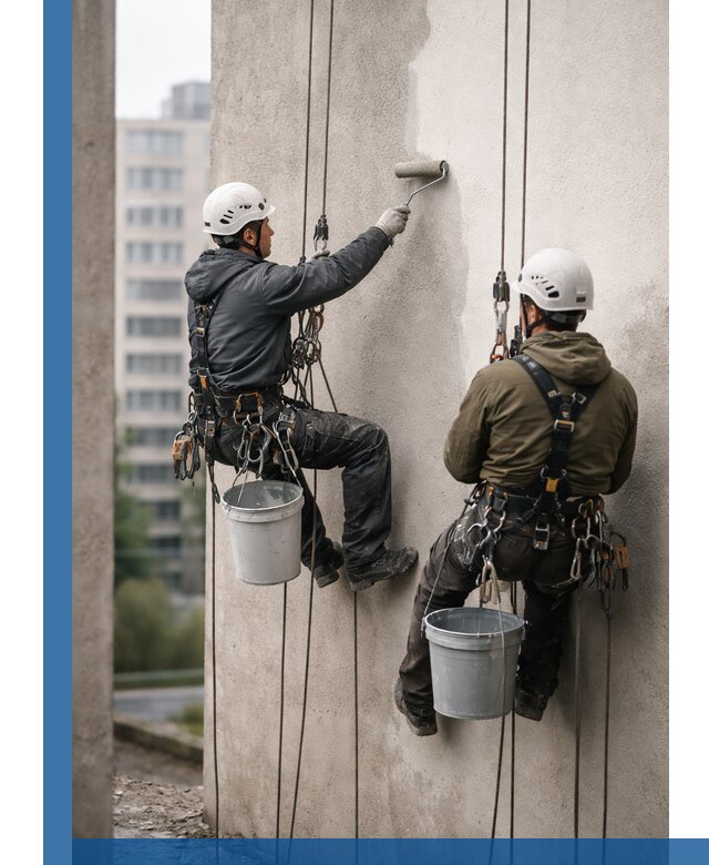 Покраска фасадов высотными альпинистами в Кыштыме с гарантией