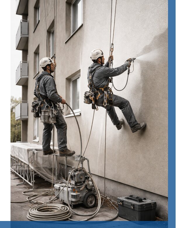 Безвоздушная покраска фасада в Кыштыме от 228 р/м² | ВЫСОТНИК-Кшт