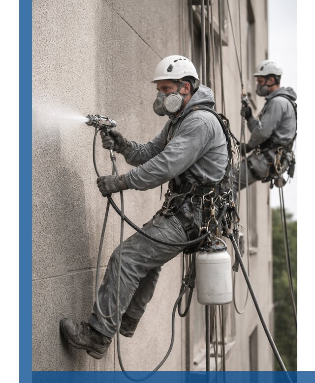 Безвоздушная покраска фасадов зданий в Кыштыме профессионально