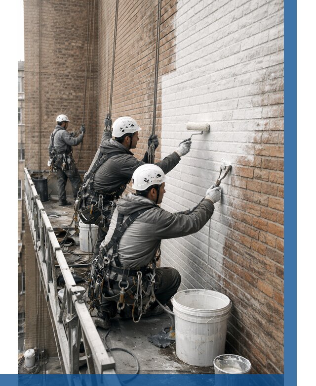 Покраска кирпичного фасада в Кыштыме от 364 р. | ВЫСОТНИК-Кшт