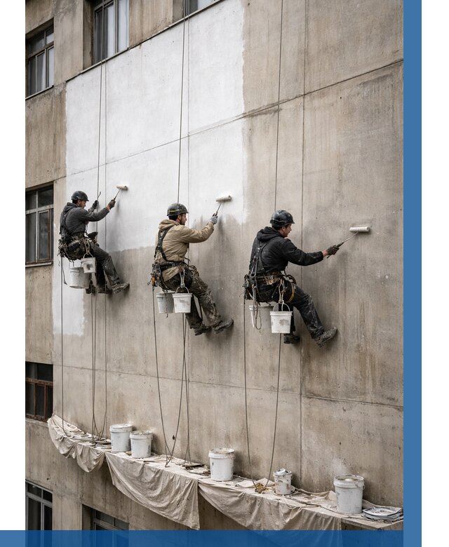 Покраска бетонного фасада в Кыштыме от 364 р за м2 | ВЫСОТНИК-Кшт