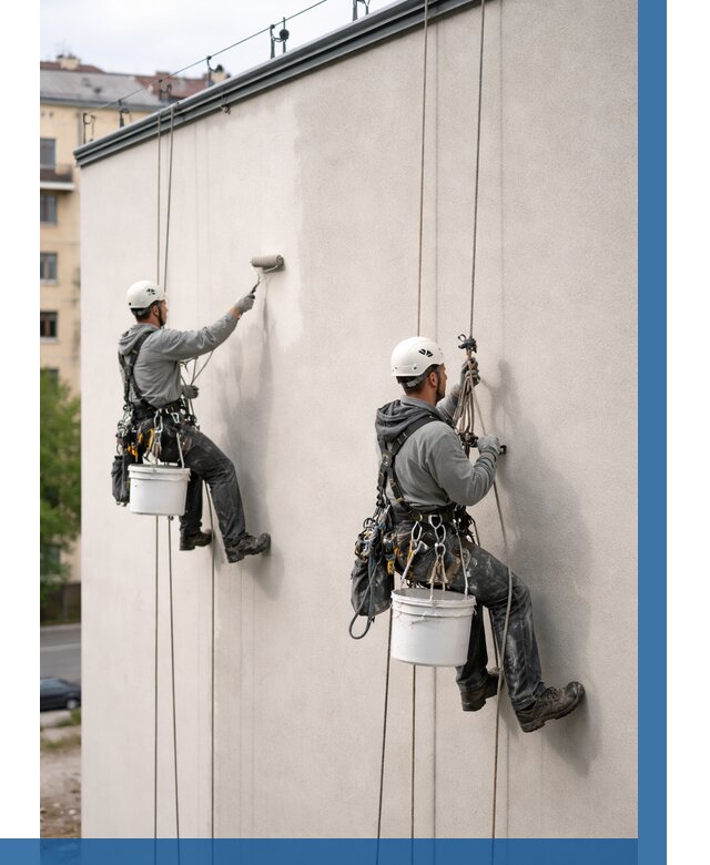 Покраска оштукатуренного фасада в Кыштыме от 332 р. | ВЫСОТНИК-Кшт