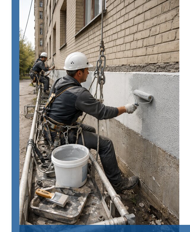 Окраска цоколя здания в Кыштыме профессионально и надежно