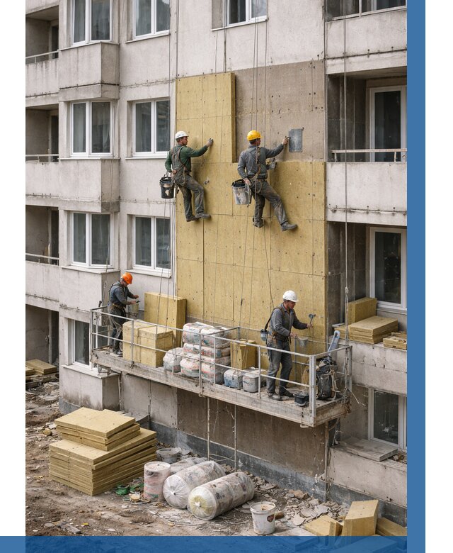 Утепление фасада минватой в Кыштыме от 1558 р. | ВЫСОТНИК-Кшт