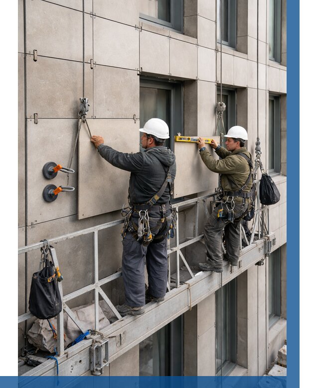 Монтаж керамогранита на фасад в Кыштыме от 2597 р. | ВЫСОТНИК-Кшт