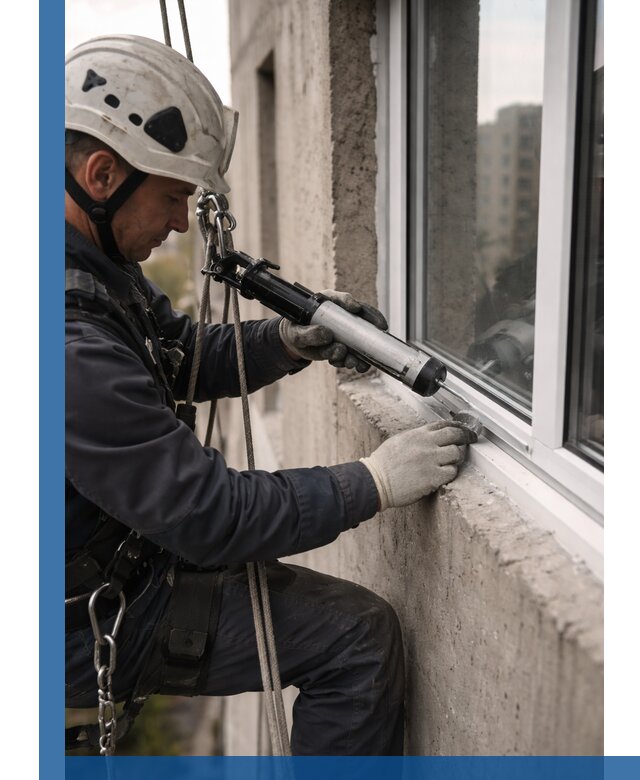 Герметизация оконных швов снаружи в Кыштыме профессионально