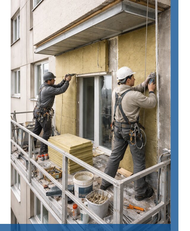 Утепление балкона снаружи в Кыштыме от 1662 р. под ключ ВЫСОТНИК-Кшт