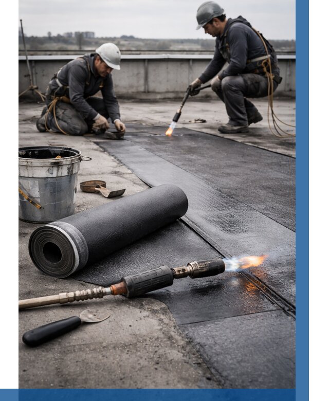 Ремонт рулонной кровли в Кыштыме от 675 р. | ВЫСОТНИК-Кшт