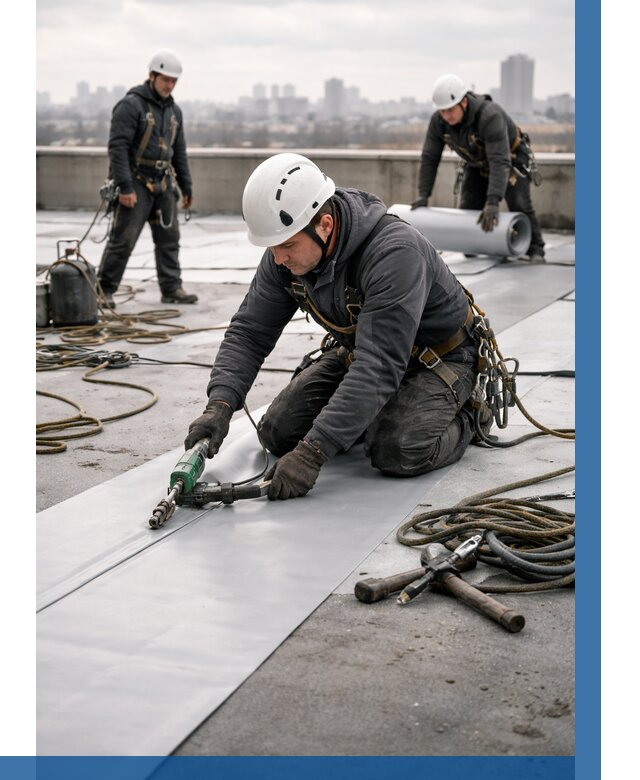 Ремонт мембранной кровли в Кыштыме от 1869 р./м2 | ВЫСОТНИК-Кшт