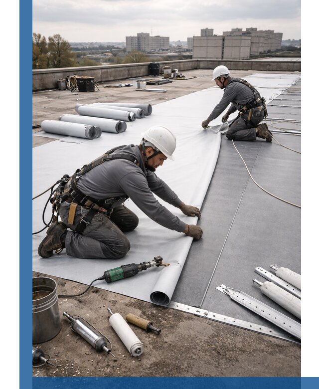 Монтаж мембранной кровли в Кыштыме для промышленных зданий