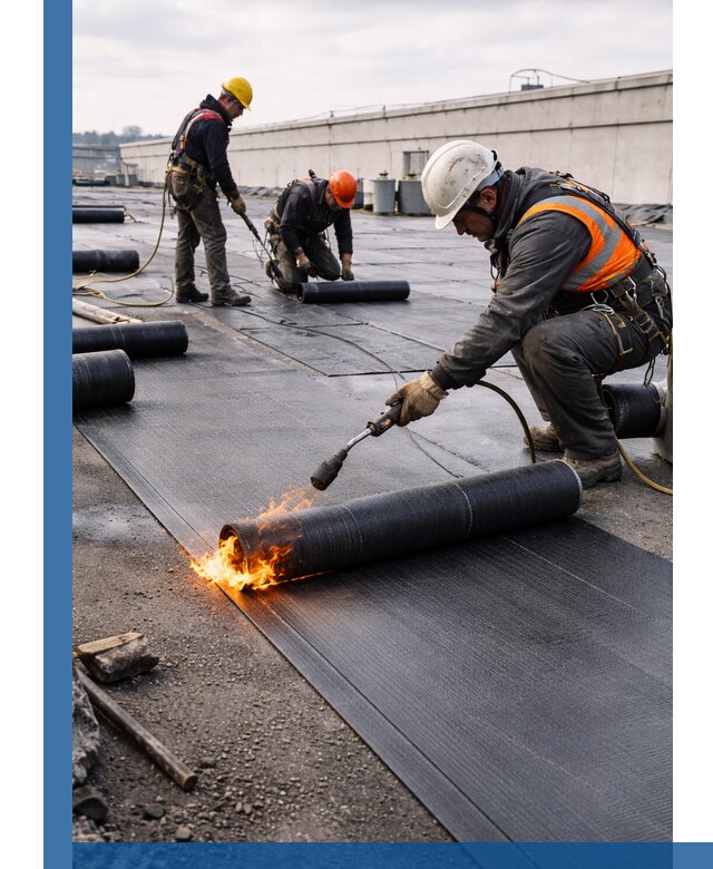 Монтаж наплавляемой кровли в Кыштыме профессионально