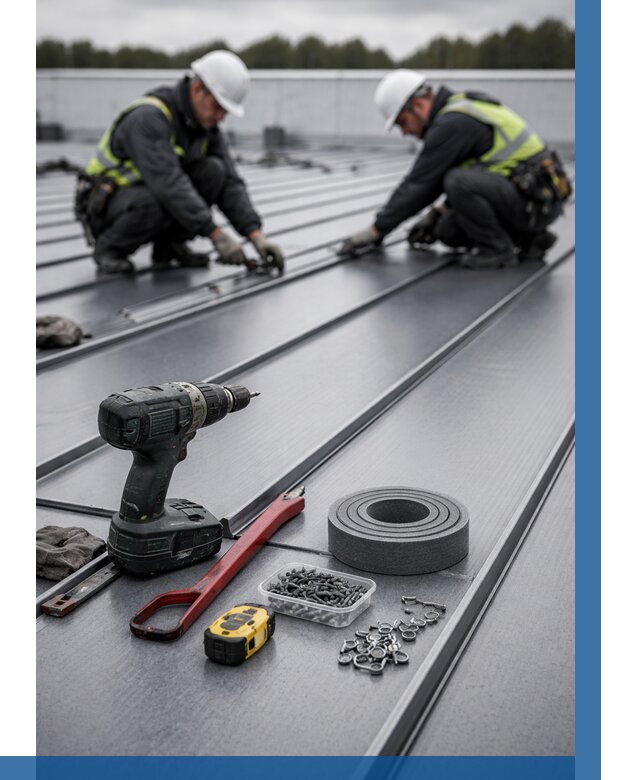 Монтаж фальцевой кровли в Кыштыме от 1869 р. | ВЫСОТНИК-Кшт