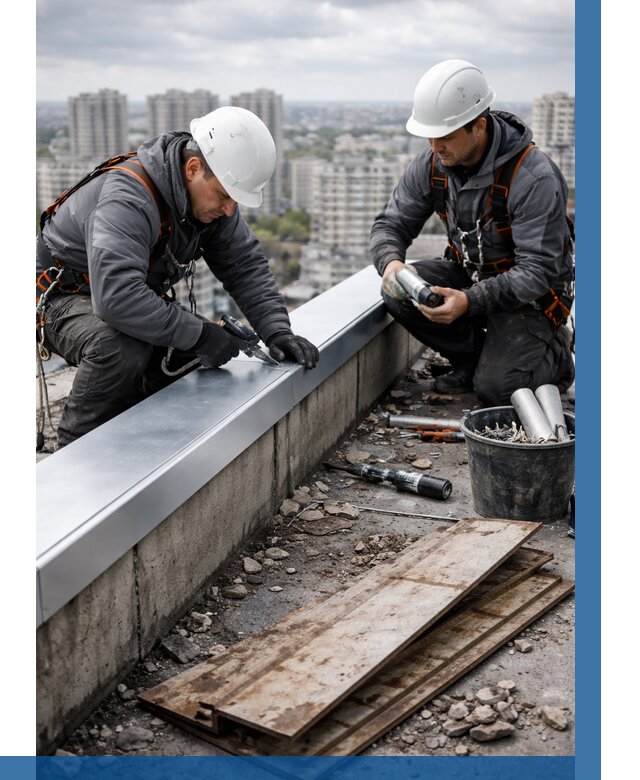 Замена парапетных крышек под ключ в Кыштыме от 1246 р. | ВЫСОТНИК-Кшт