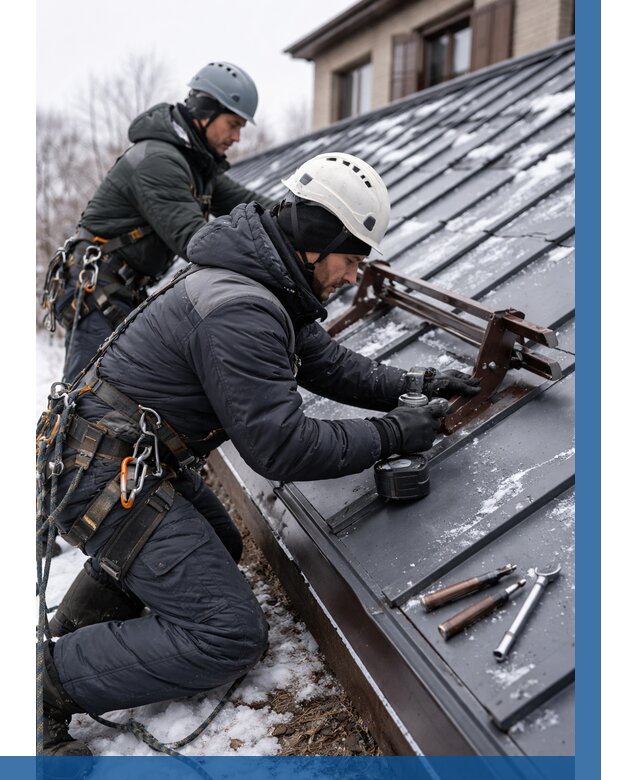 Монтаж снегозадержателей в Кыштыме от 467 р. | ВЫСОТНИК-Кшт