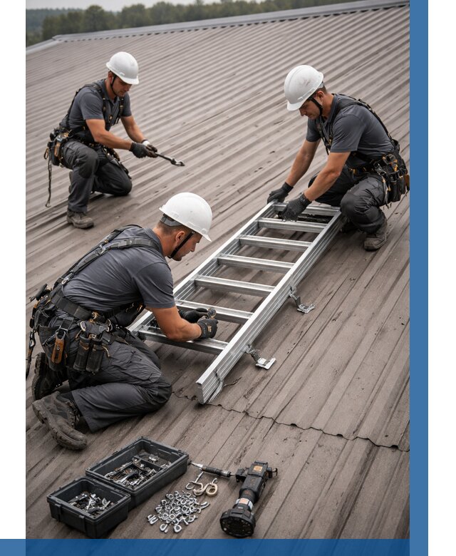 Монтаж кровельной лестницы в Кыштыме от 4674 р. | ВЫСОТНИК-Кшт