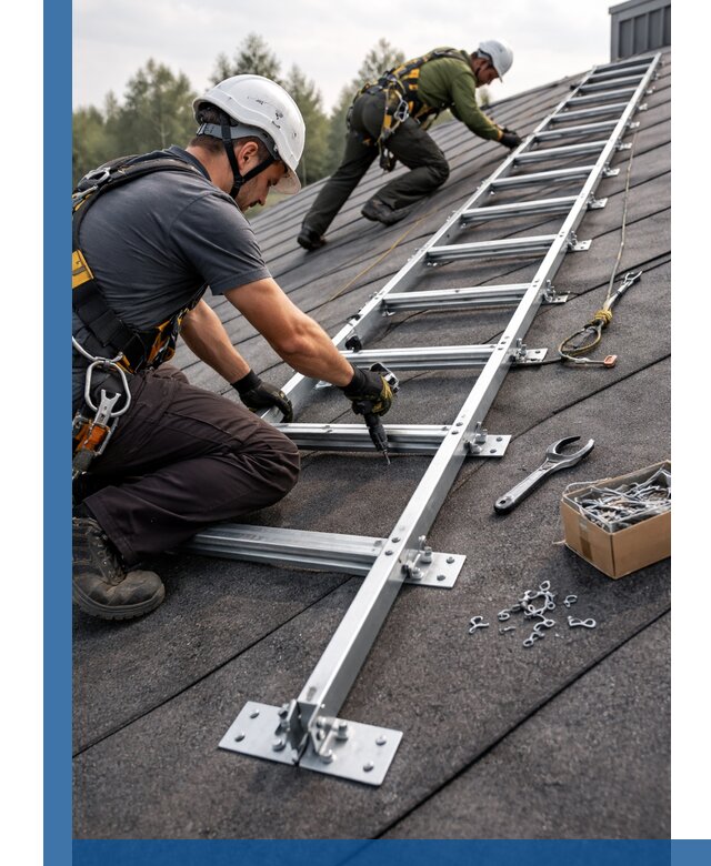 Профессиональный монтаж кровельной лестницы в Кыштыме под ключ