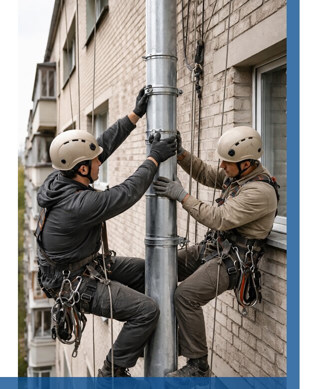 Замена водосточных труб в Кыштыме от 6751 р. | ВЫСОТНИК-Кшт