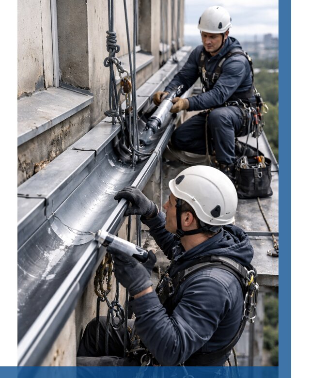 Ремонт водосточных желобов в Кыштыме от 6751 р. | ВЫСОТНИК-Кшт