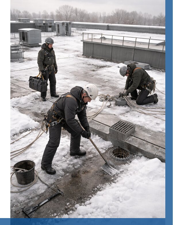 Абонентское обслуживание кровли зимой в Кыштыме от 8309 р. | ВЫСОТНИК-Кшт