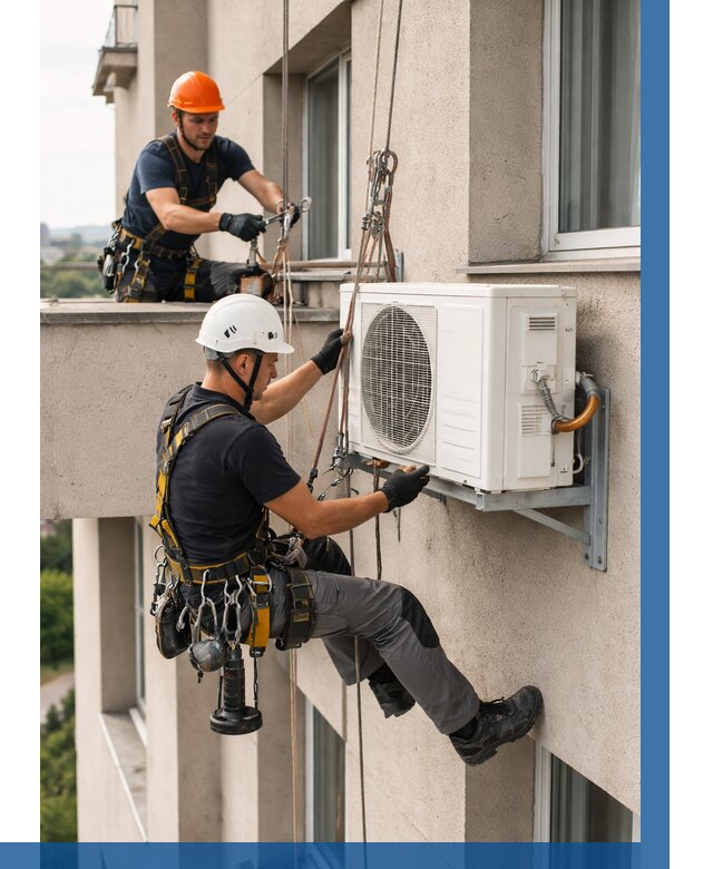 Монтаж внешнего блока кондиционера в Кыштыме от 6751 р. | ВЫСОТНИК-Кшт