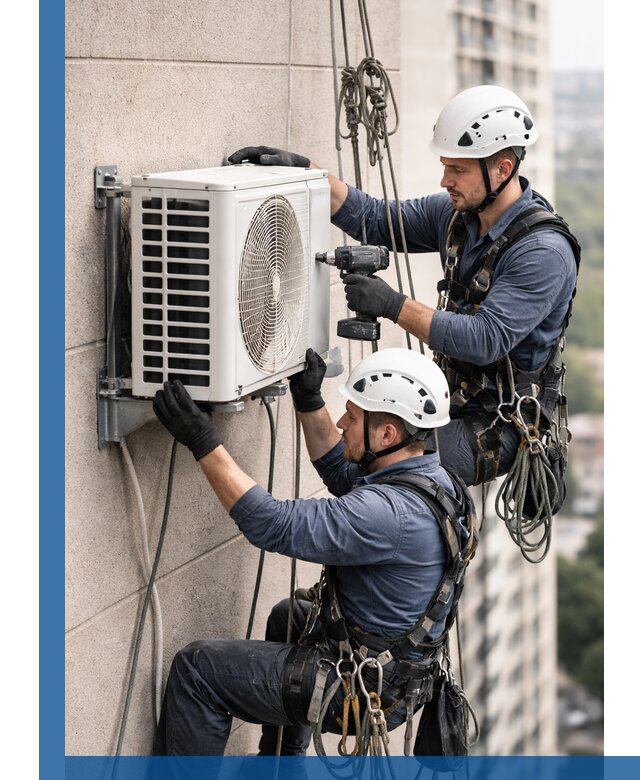 Монтаж внешнего блока кондиционера в Кыштыме установка и крепление