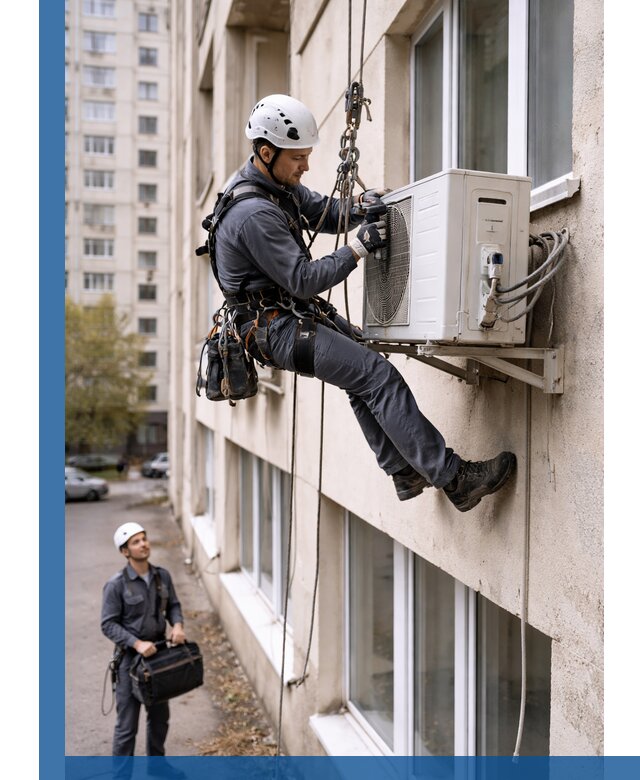 Демонтаж внешнего блока кондиционера в Кыштыме профессионально