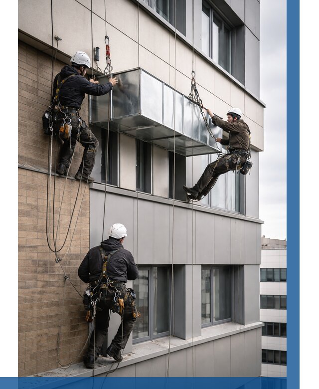 Монтаж воздуховодов на фасаде в Кыштыме от 1558 р. | ВЫСОТНИК-Кшт