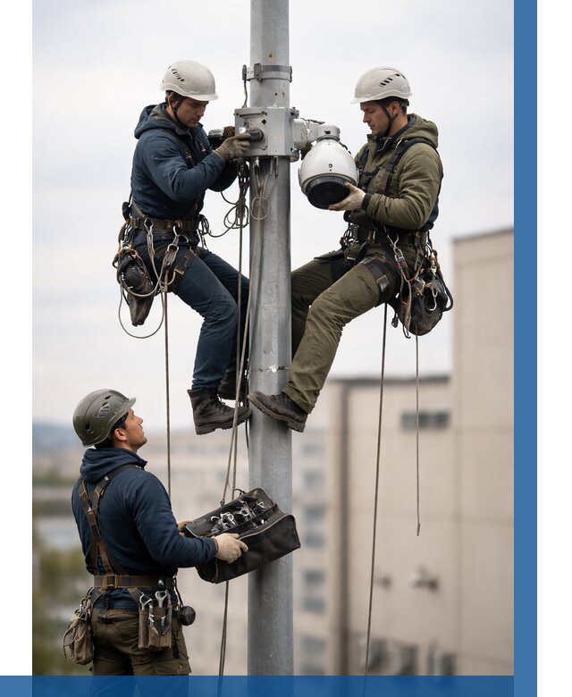 Установка видеокамер на мачте в Кыштыме от 8828 р. | ВЫСОТНИК-Кшт