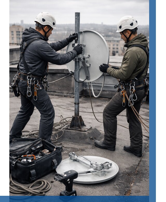 Демонтаж антенн на крыше в Кыштыме от 4674 р. | ВЫСОТНИК-Кшт