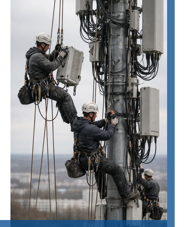 Монтаж оборудования связи на мачте в Кыштыме от 7790 р. | ВЫСОТНИК-Кшт