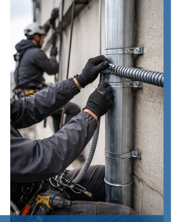 Монтаж гофры для кабеля в Кыштыме от 312 р. | ВЫСОТНИК-Кшт