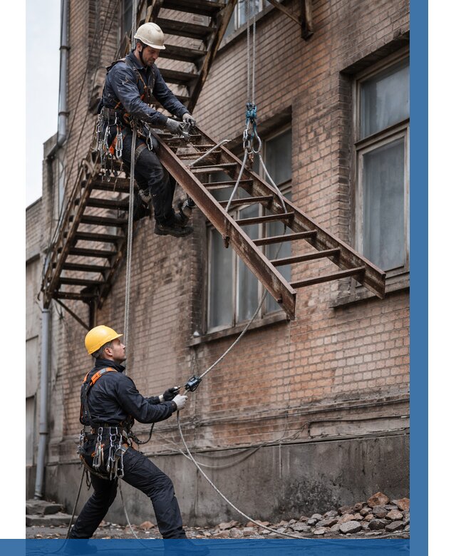 Демонтаж пожарной лестницы в Кыштыме от 12463 р. | ВЫСОТНИК-Кшт