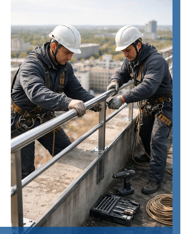 Монтаж перил на высоте в Кыштыме от 2597 р. | ВЫСОТНИК-Кшт