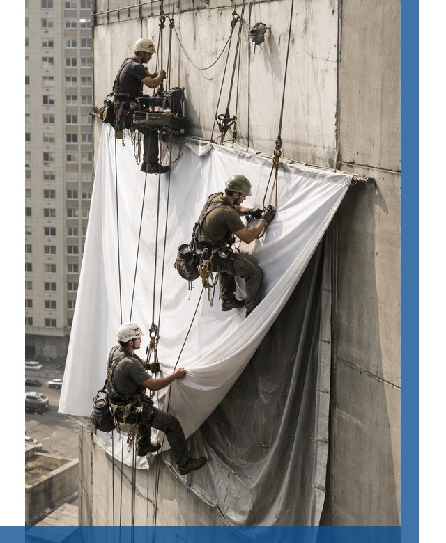 Замена баннерного полотна в Кыштыме от 6751 р. | ВЫСОТНИК-Кшт—заказать