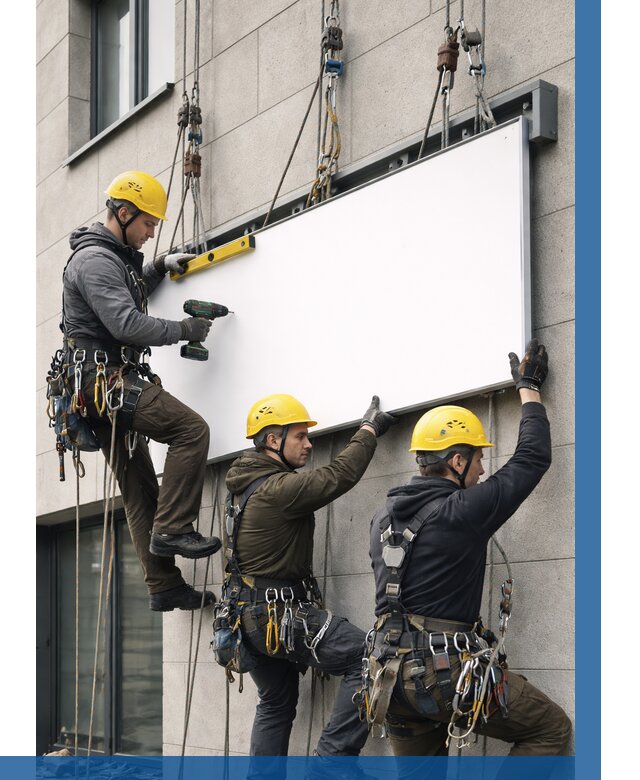 Монтаж рекламной вывески в Кыштыме от 8309 р. | ВЫСОТНИК-Кшт