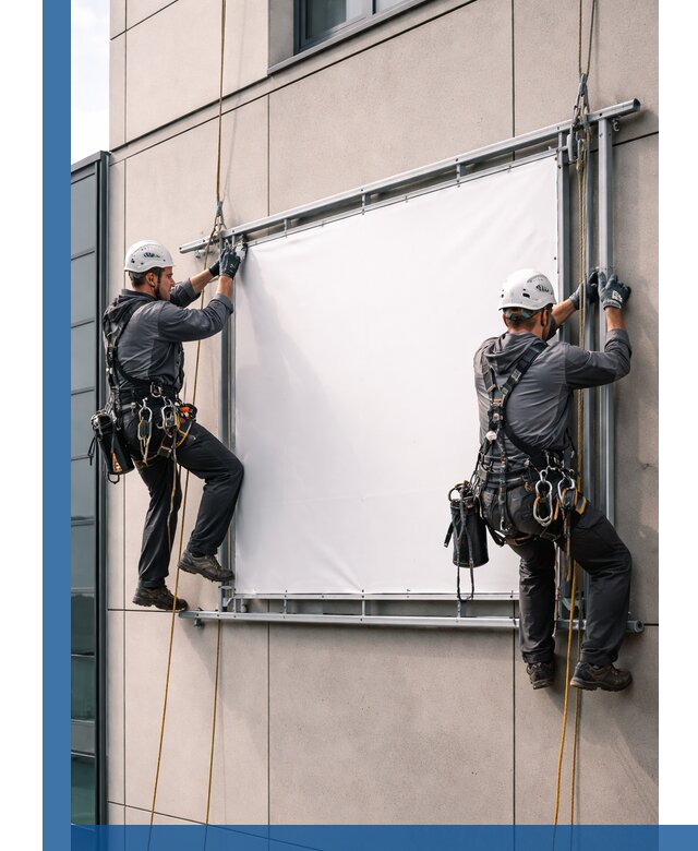 Монтаж наружной рекламной вывески в Кыштыме под ключ