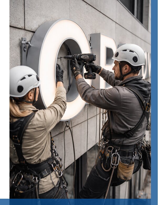 Монтаж световых букв в Кыштыме от 3116 р. под ключ ВЫСОТНИК-Кшт