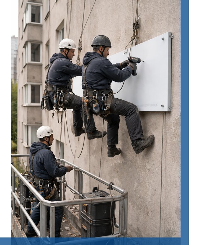 Монтаж табличек и указателей в Кыштыме от 3635 р. | ВЫСОТНИК-Кшт