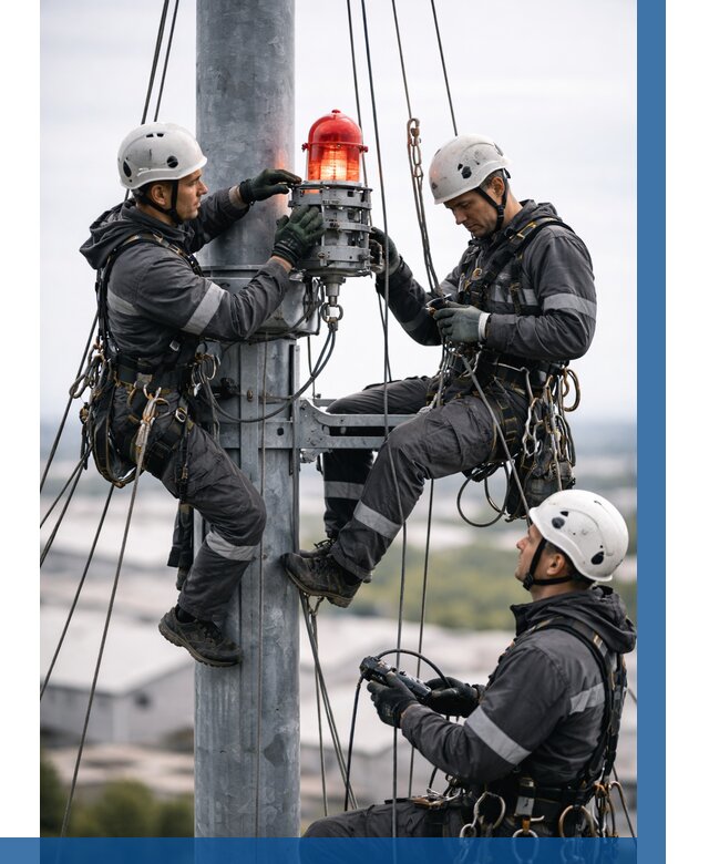 Монтаж заградительных огней в Кыштыме от 8828 р. | ВЫСОТНИК-Кшт