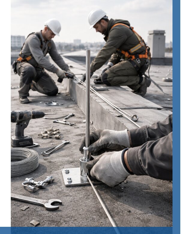 Монтаж молниезащиты на кровле в Кыштыме цена от 25965 р. | ВЫСОТНИК-Кшт