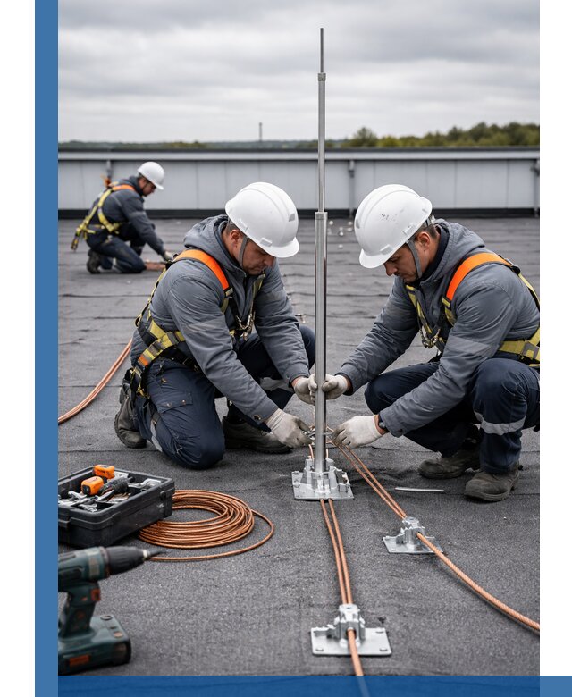 Монтаж молниезащиты на кровле в Кыштыме под ключ с гарантией